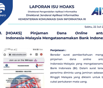 Isu Hoaks 22 Juli 2023