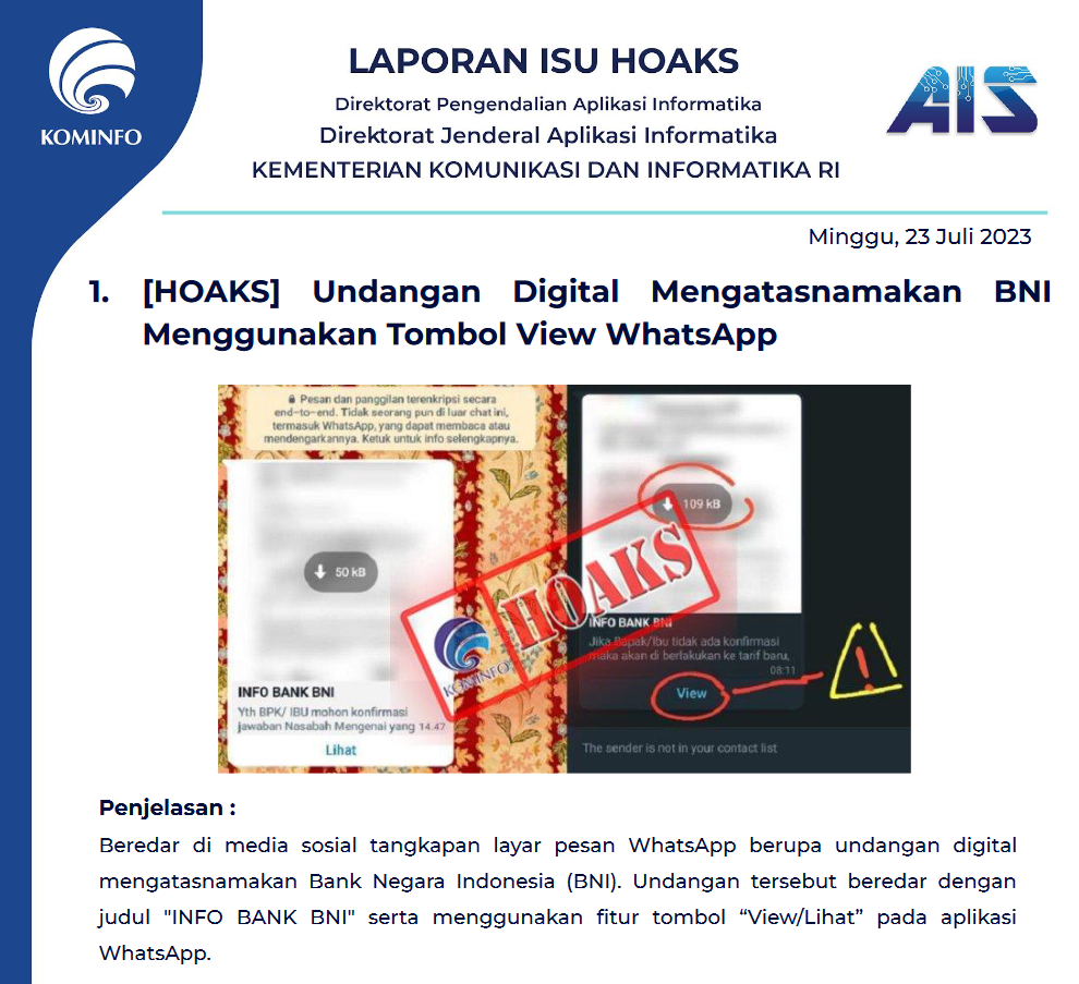 Isu Hoaks 23 Juli 2023