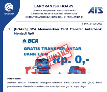 Isu Hoaks 24 Juli 2023