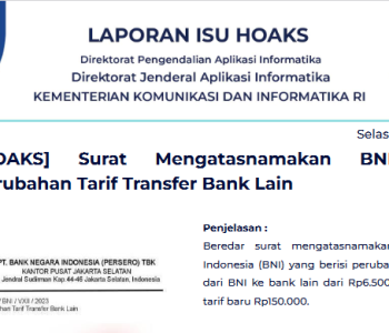Isu Hoaks 25 Juli 2023
