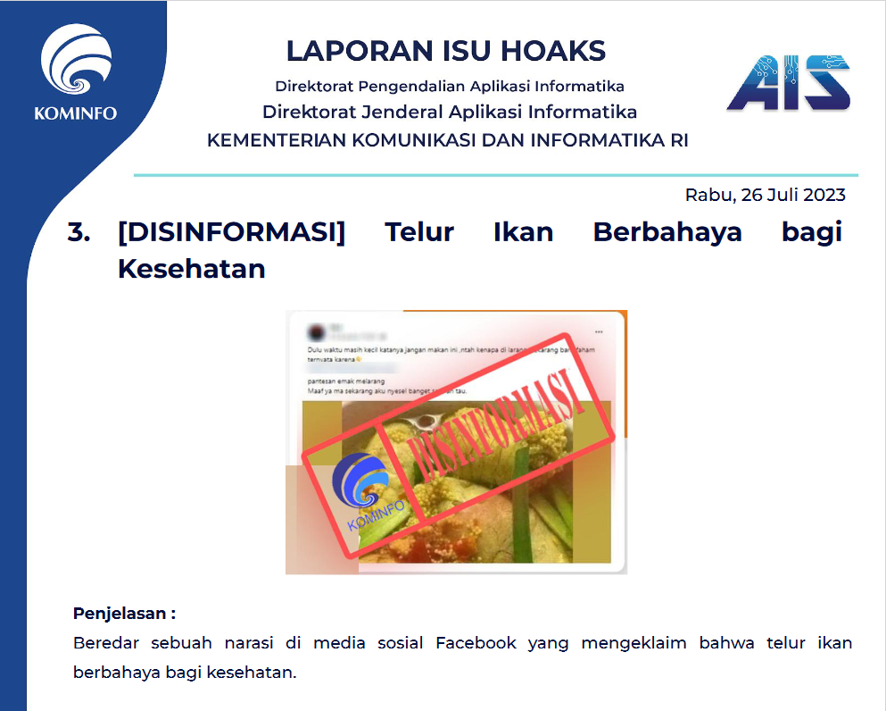 Isu Hoaks 26 Juli 2023