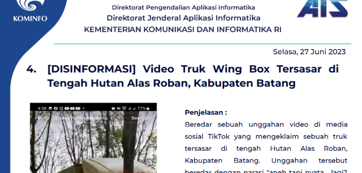 Isu Hoaks 27 Juni 2023