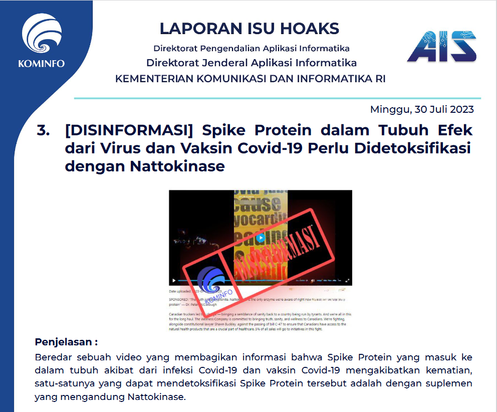 Isu Hoaks 30 Juli 2023