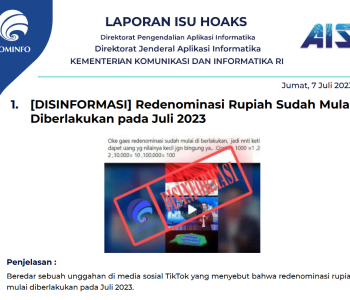 Isu Hoaks 7 Juli 2023