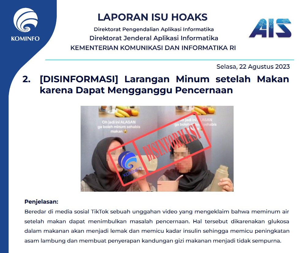 Isu Hoaks 22 Agustus 2023