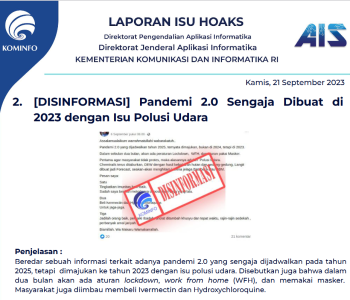 Isu Hoaks 21 September 2023