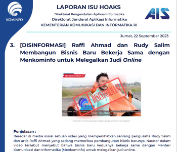 Isu Hoaks 22 September 2023