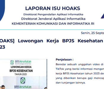 Isu Hoaks 25 September 2023