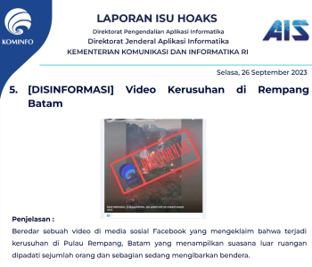 Isu Hoaks 26 September 2023