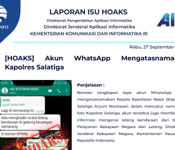 Isu Hoaks 27 September 2023