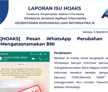 Isu Hoaks 5 September 2023