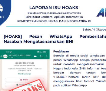 Isu Hoaks 14 Oktober 2023