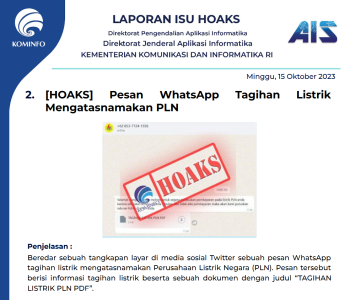 Isu Hoaks 15 Oktober 2023
