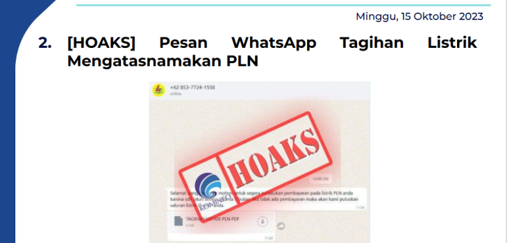Isu Hoaks 15 Oktober 2023