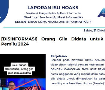 Isu Hoaks 21 Oktober 2023