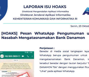 Isu Hoaks 23 Oktober 2023