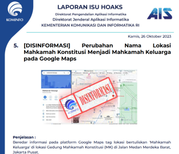 Isu Hoaks 26 Oktober 2023