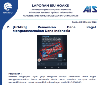 Isu Hoaks 28 Oktober 2023