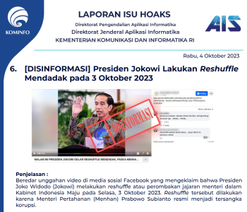 Isu Hoaks 4 Oktober 2023