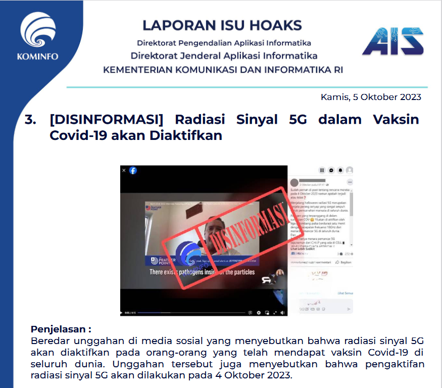 Isu Hoaks 5 Oktober 2023