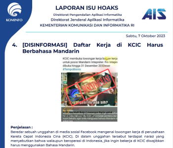 Isu Hoaks 7 Oktober 2023
