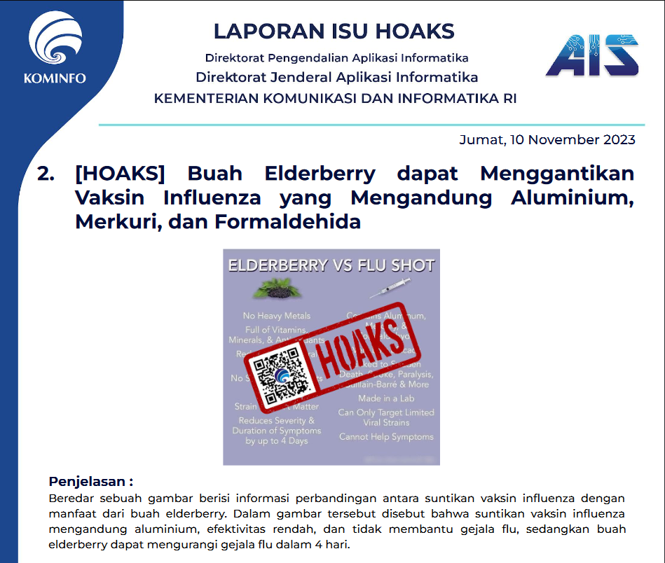 Isu Hoaks 10 November 2023