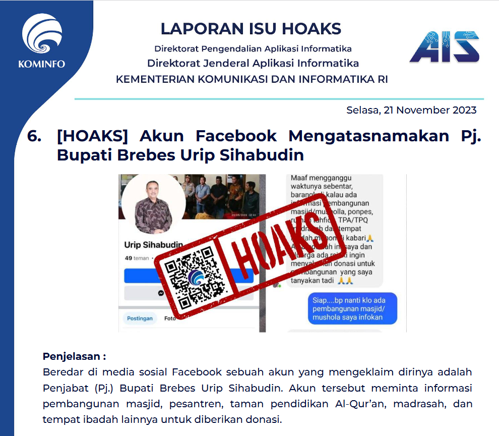 Isu Hoaks 21 November 2023