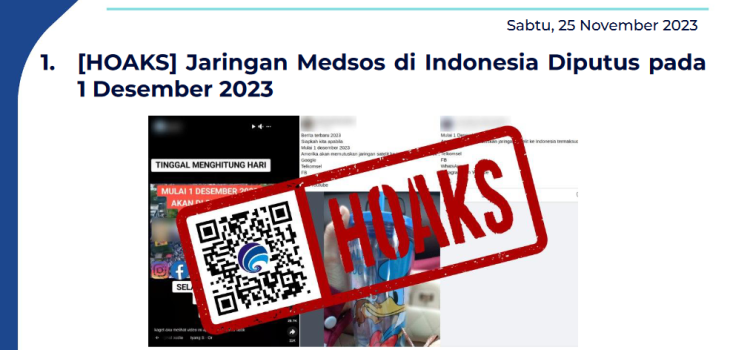 Isu Hoaks 25 November 2023