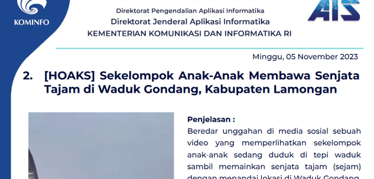 Isu Hoaks 5 November 2023