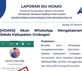 Isu Hoaks 7 November 2023
