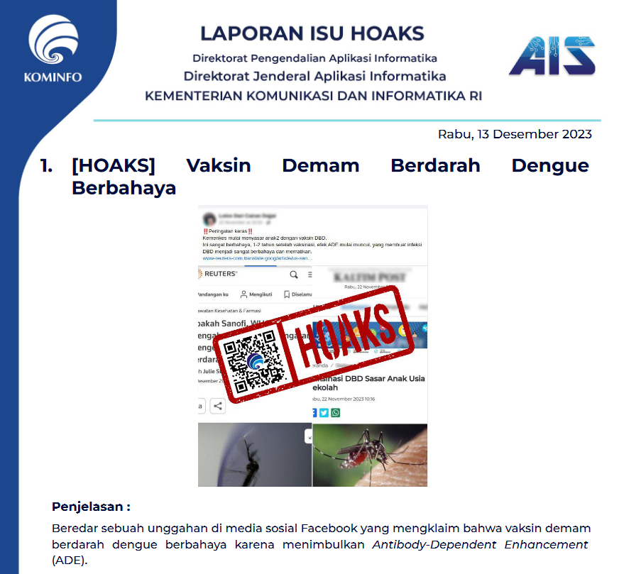 Isu Hoaks 13 Desember 2023