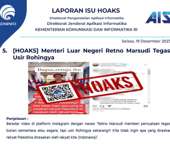 Isu Hoaks 19 Desember 2023