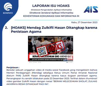 Isu Hoaks 27 Desember 2023