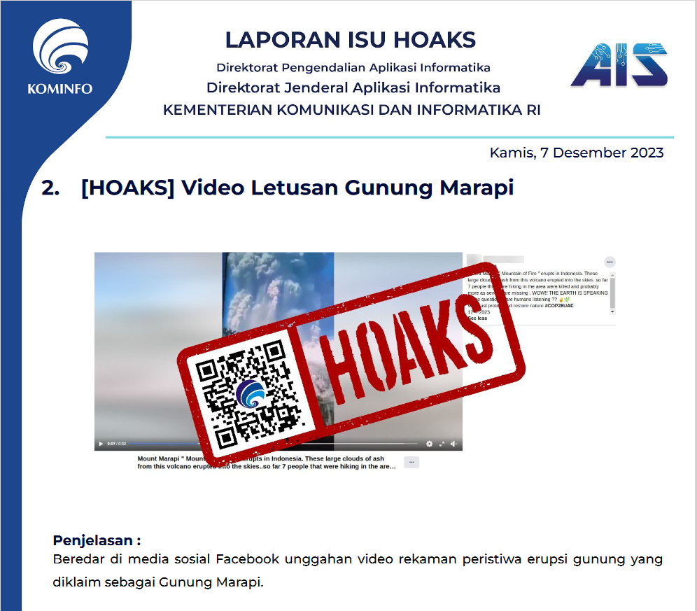 Isu Hoaks 7 Desember 2023
