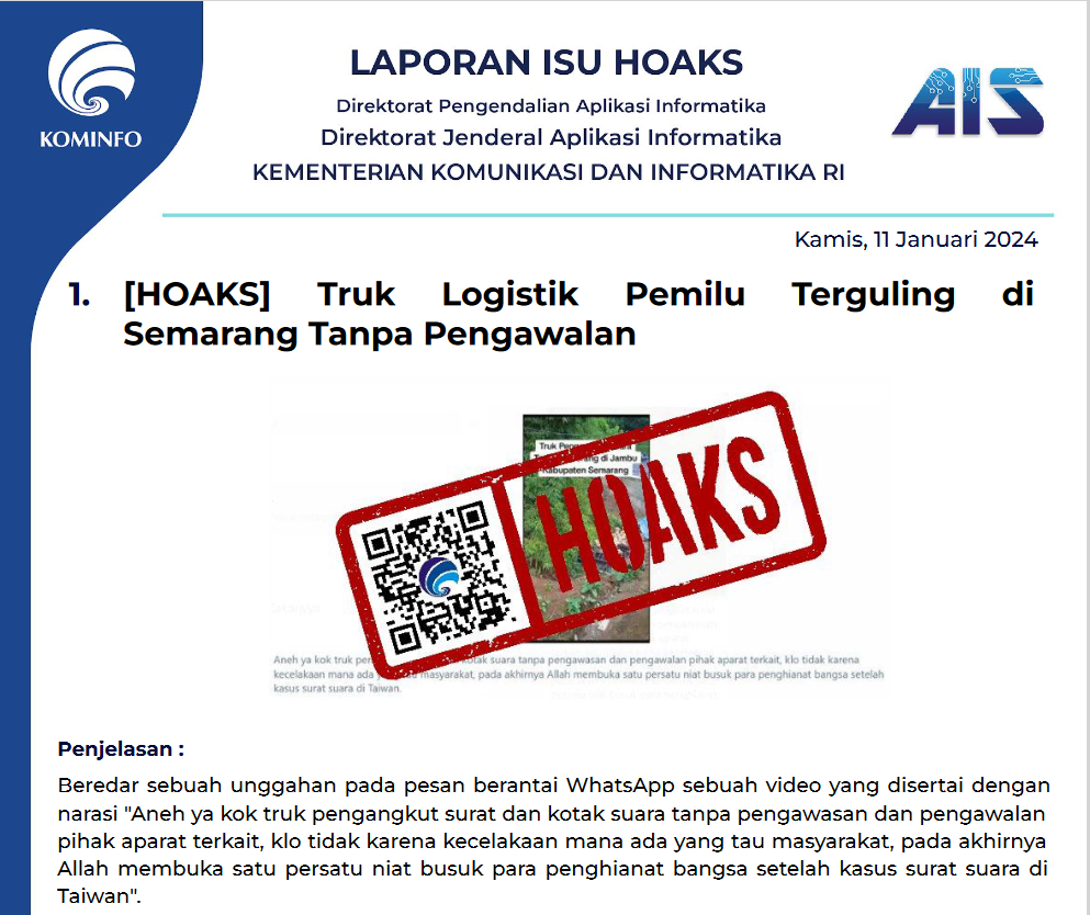Isu Hoaks 11 Januari 2024