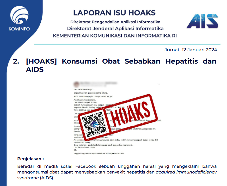 Isu Hoaks 12 Januari 2024