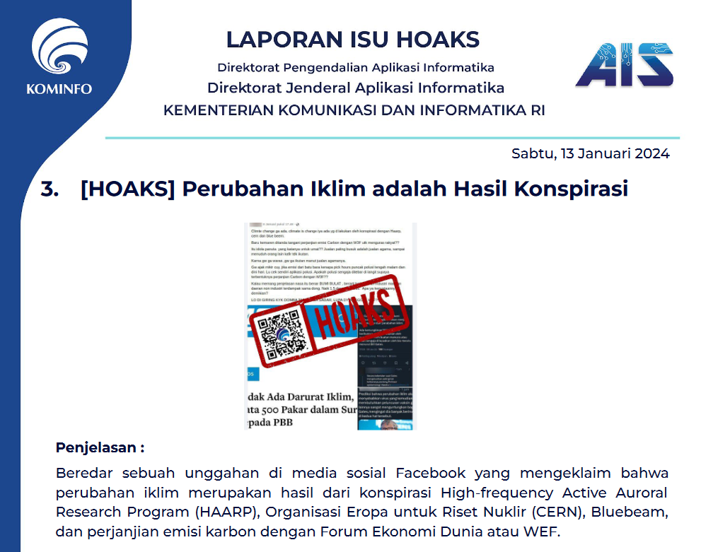 Isu Hoaks 13 Januari 2024