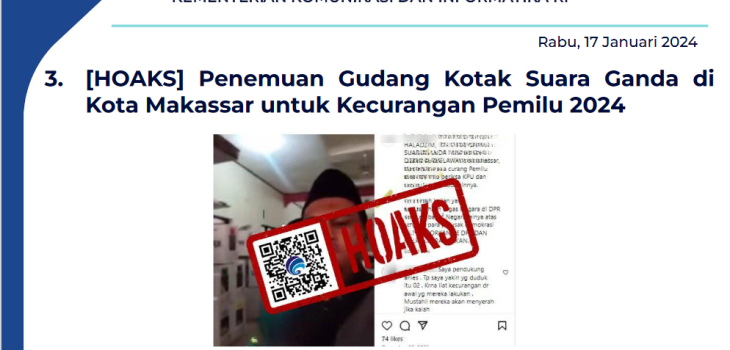 Isu Hoaks 17 Januari 2024