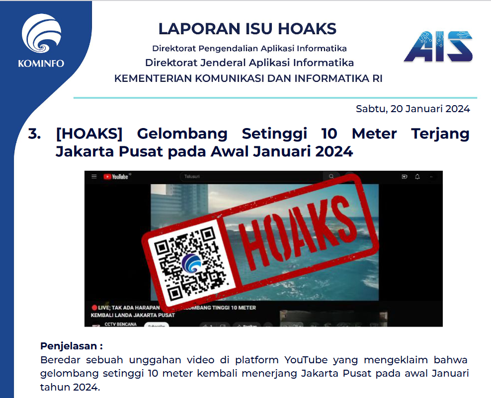 Isu Hoaks 20 Januari 2024