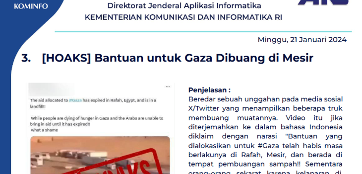Isu Hoaks 21 Januari 2024
