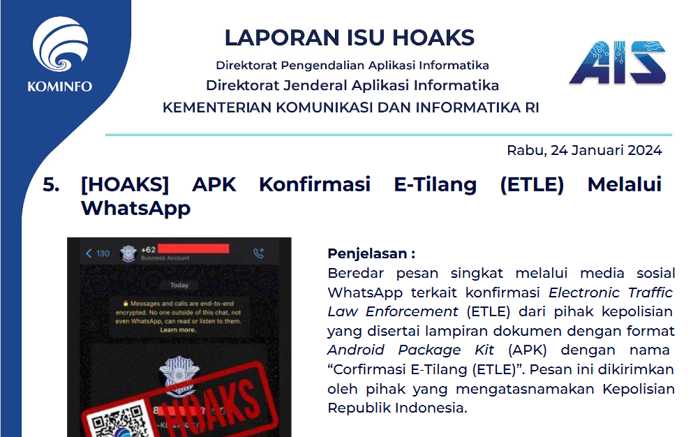 Isu Hoaks 24 Januari 2024