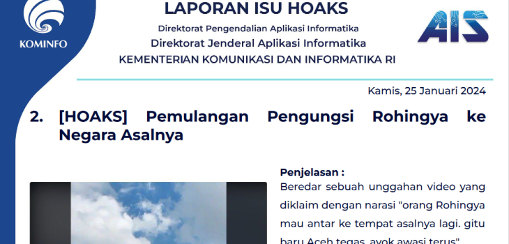 Isu Hoaks 25 Januari 2024