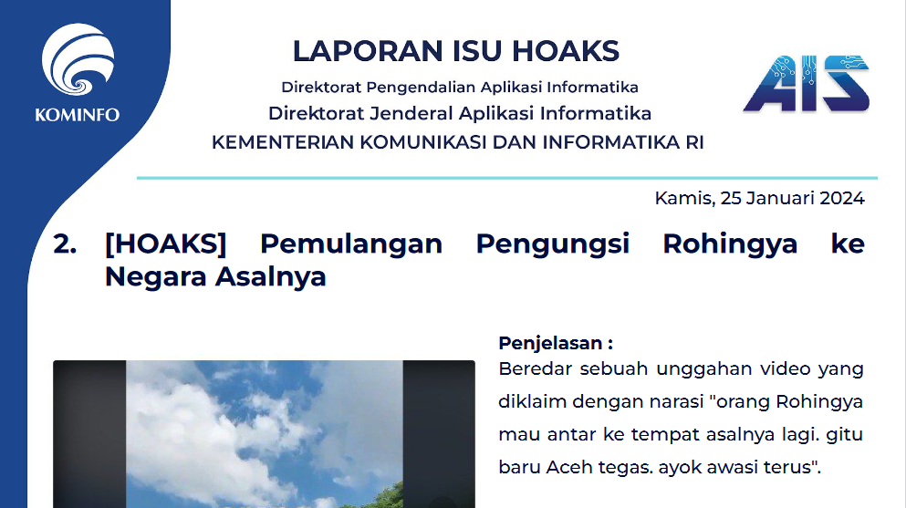 Isu Hoaks 25 Januari 2024