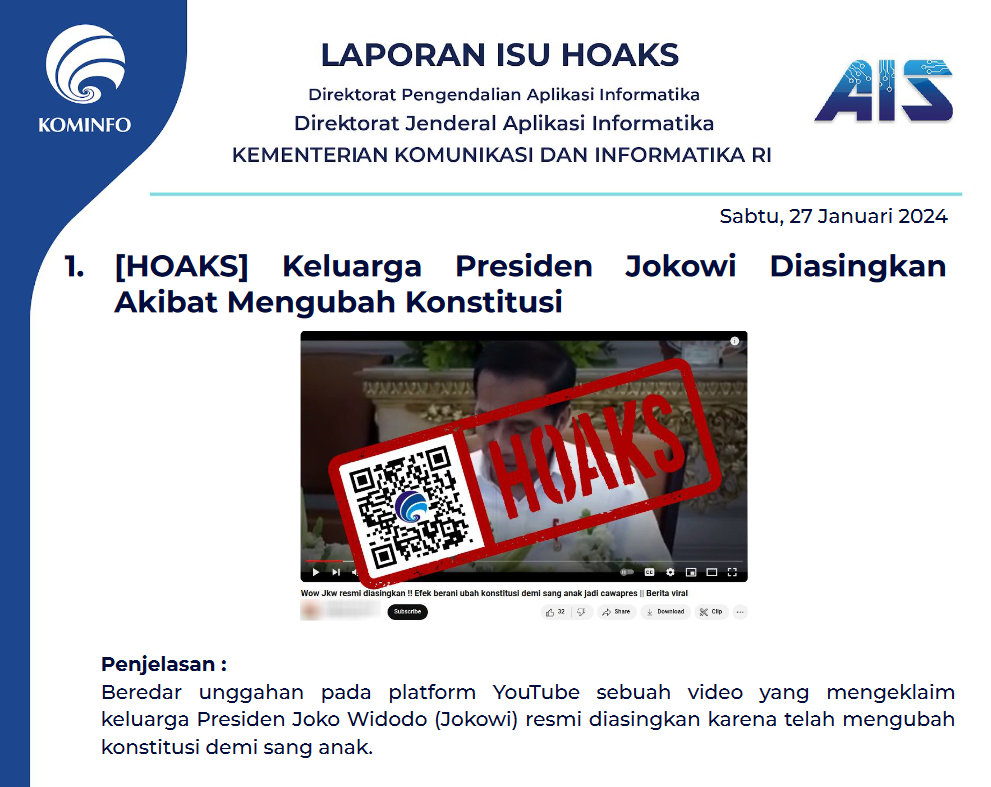 Isu Hoaks 27 Januari 2024