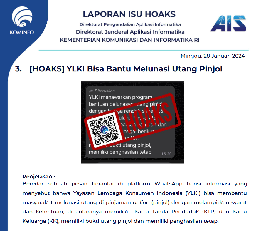 Isu Hoaks 28 Januari 2024