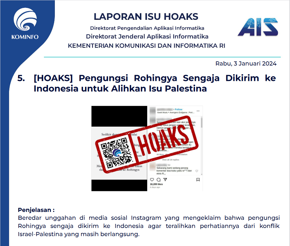 Isu Hoaks 3 Januari 2024