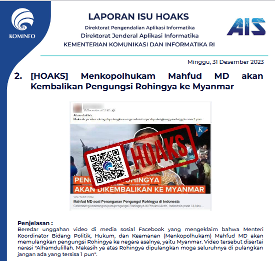 Isu Hoaks 31 Desember 2023