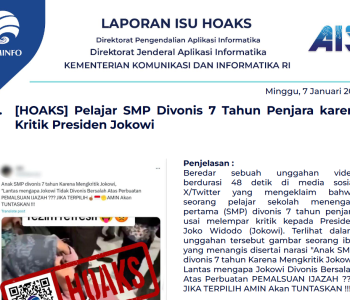 Isu Hoaks & Disinformasi 7 Januari 2024