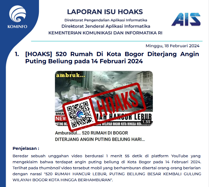 Isu Hoaks 18 Februari 2024
