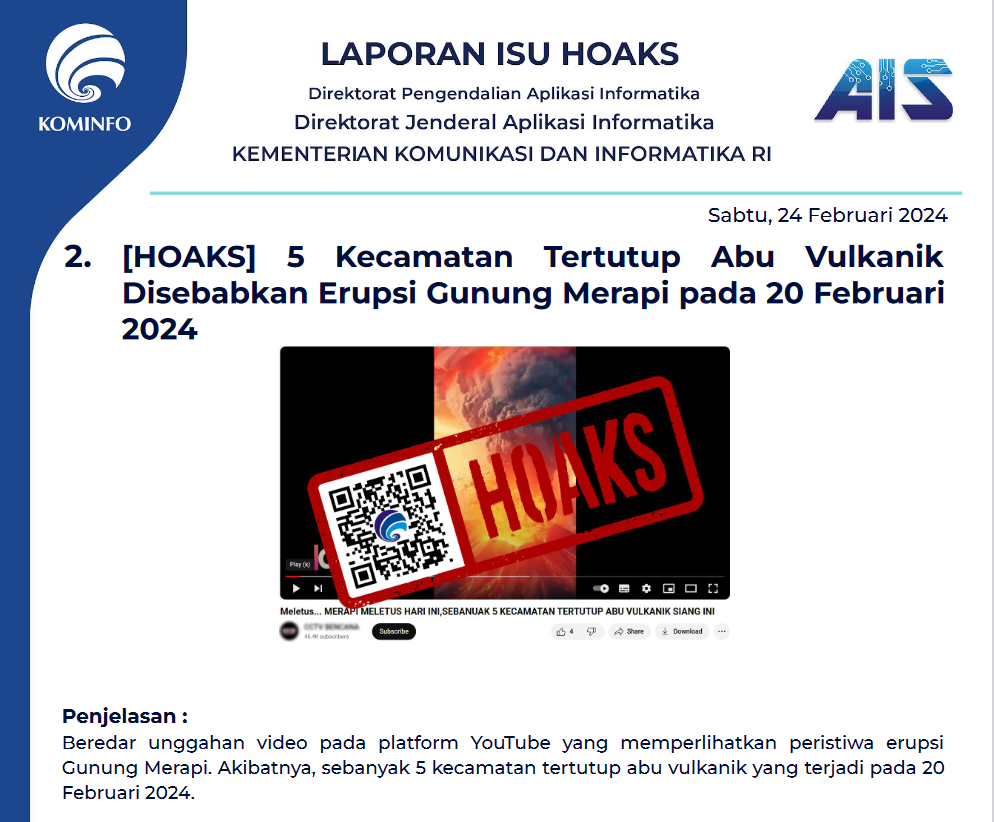 Isu Hoaks 24 Februari 2024